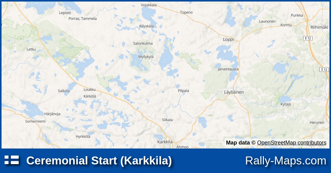 Ceremonial Start (Karkkila) stage map | Car Parts-ralli 1987 ? |  