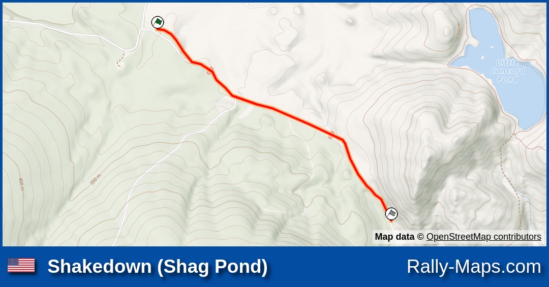 Shakedown (Shag Pond) stage map New England Forest Rally 2022 [ARA] 🌍